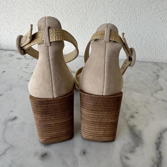 J.McLaughlin Natural Block Heeled Sandals Size 8.5 - Picture 2 of 8